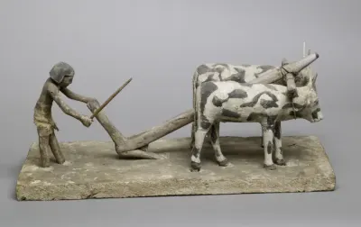 Wooden model of a man plowing, Middle Kingdom. Metropolitan Museum of Art, MET 36.5
