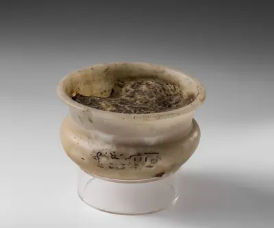 Scented ointment in alabaster jar, from the tomb of Kha in Thebes