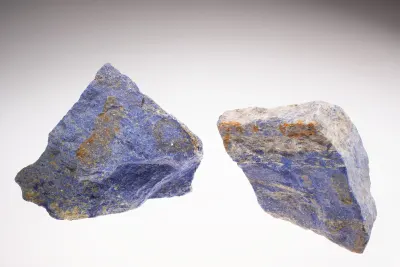 Lapis lazuli is a semi precious blue stone that was highly prized by Egyptian royalty. One of the most important ancient sources lies in the