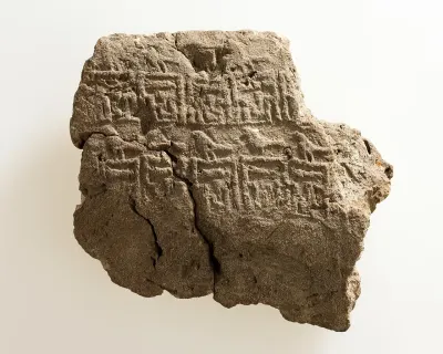 Mud jar sealing bearing the name of King Narmer. Predynastic, Late Naqada III period, c. 3100 BC. From Egypt, Fayum entrance area, Tarkhan (