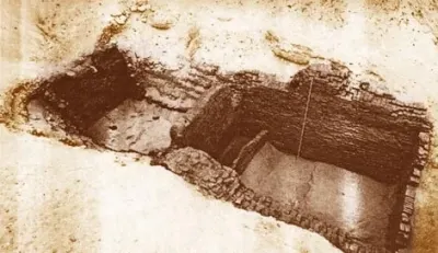 Umm el-Qa'ab, Abydos, the assumed location of the tomb of Narmer. Little survives above ground today, making images of this site rare